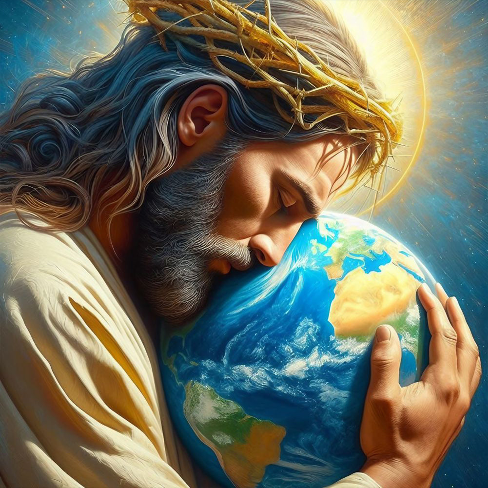 Earth And Jesus - Full Round Drill Diamond Painting 30*30CM
