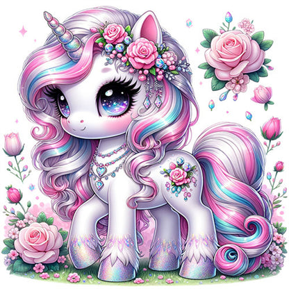 Black And White Unicorn - Full Square Drill Diamond Painting 30*30CM
