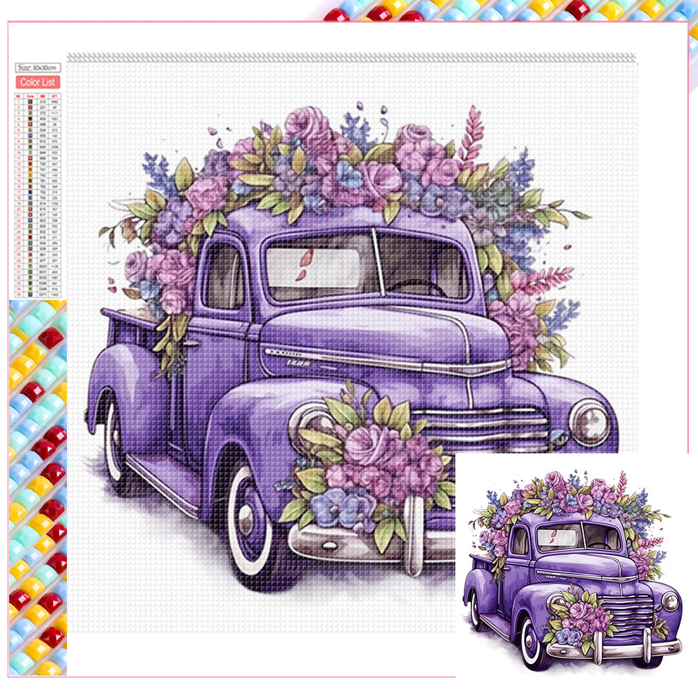 Purple Truck - Full Square Drill Diamond Painting 30*30CM