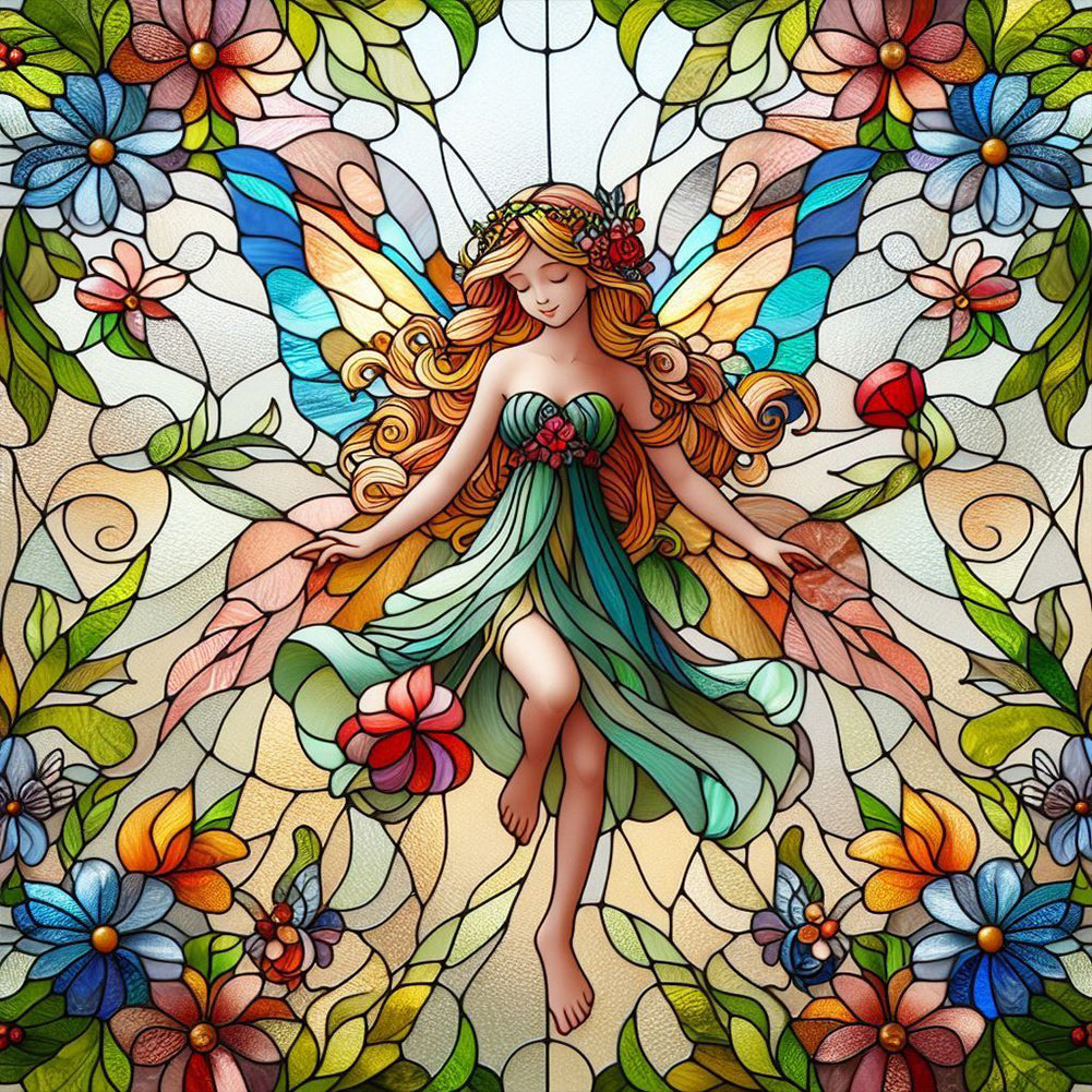 Glass Painting Fairy - Full Round Drill Diamond Painting 30*30CM