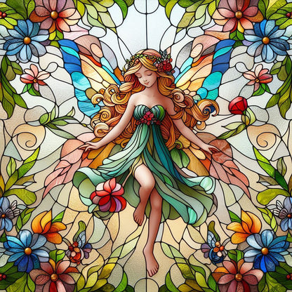 Glass Painting Fairy - Full Round Drill Diamond Painting 30*30CM