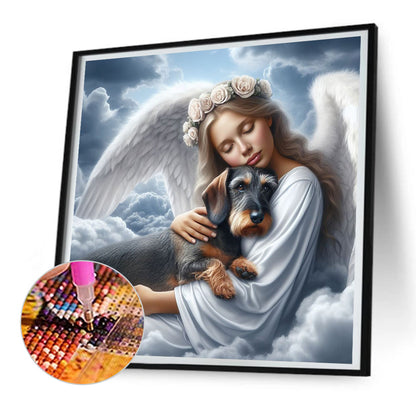 Angel And Dog - Full Round Drill Diamond Painting 30*30CM