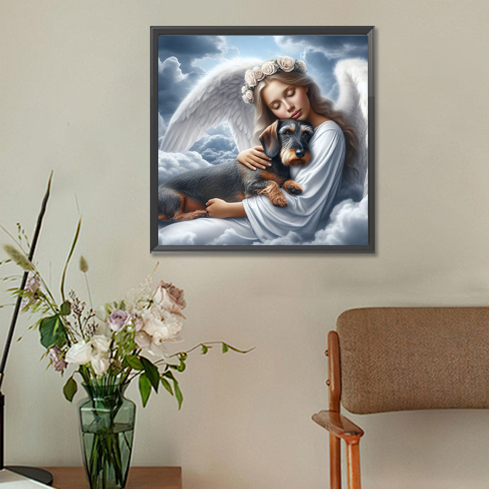 Angel And Dog - Full Round Drill Diamond Painting 30*30CM