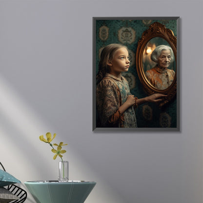 Old Man In Mirror - Full Square Drill Diamond Painting 45*60CM