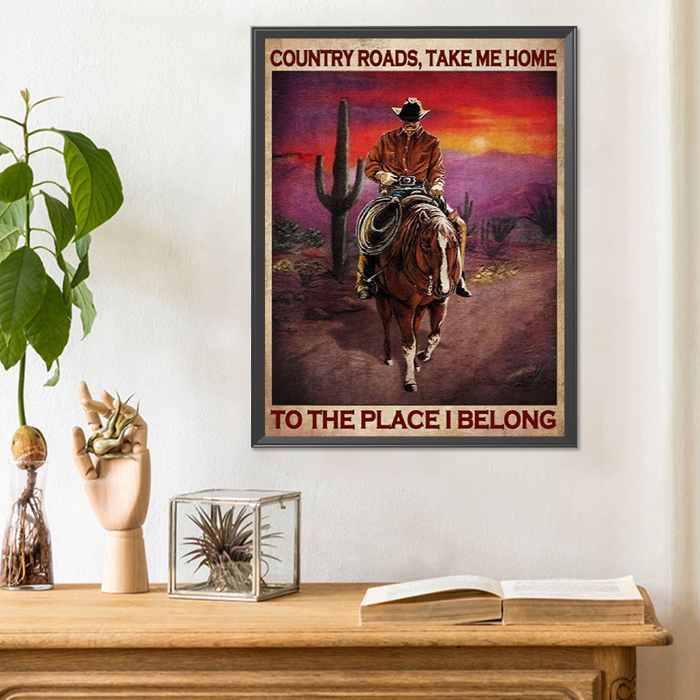 Cowboy Horses - Full Round Drill Diamond Painting 30*40CM