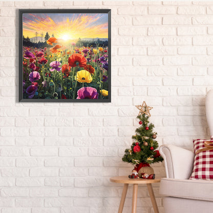 Poppy Flower Sea - Full Square Drill Diamond Painting 40*40CM