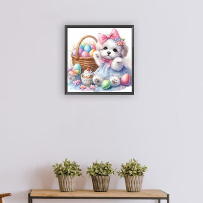 Ravenclaw Puppies And Easter Eggs - Full Round Drill Diamond Painting 30*30CM