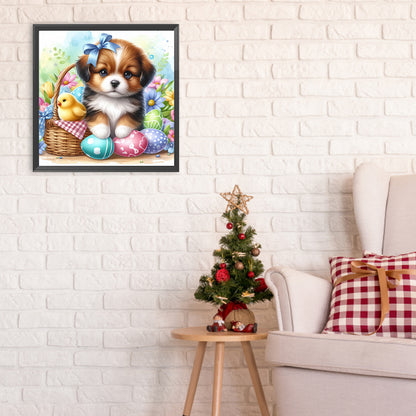 Pastoral Dog And Easter Egg - Full Round Drill Diamond Painting 30*30CM