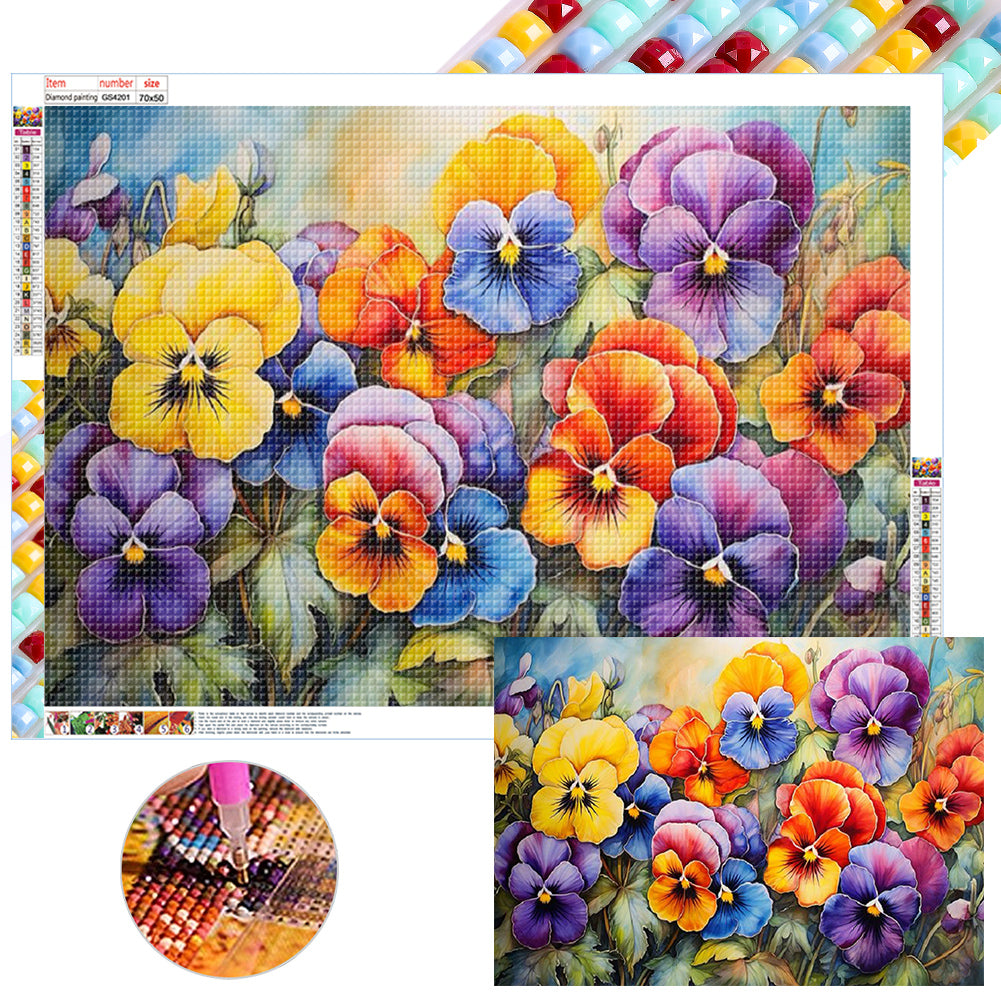Pansy - Full Square Drill Diamond Painting 70*50CM