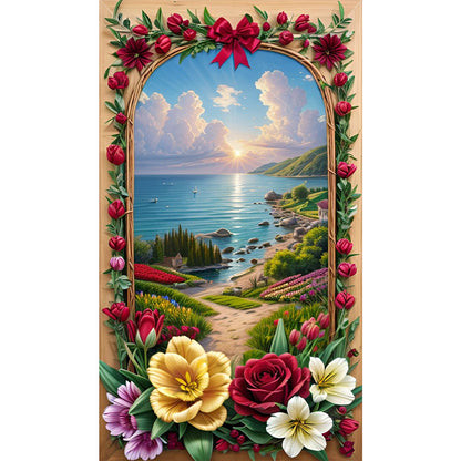 Seaside Picture Frame - Full Square Drill Diamond Painting 40*70CM