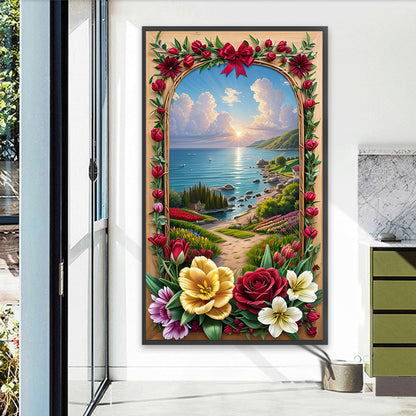 Seaside Picture Frame - Full Square Drill Diamond Painting 40*70CM
