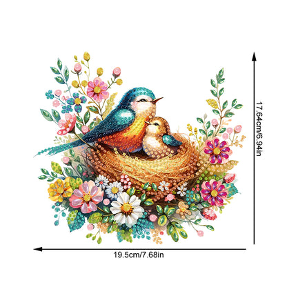 Acrylic Special Shaped Bird Family Hanging Diamond Art Kits Bedroom Decoration