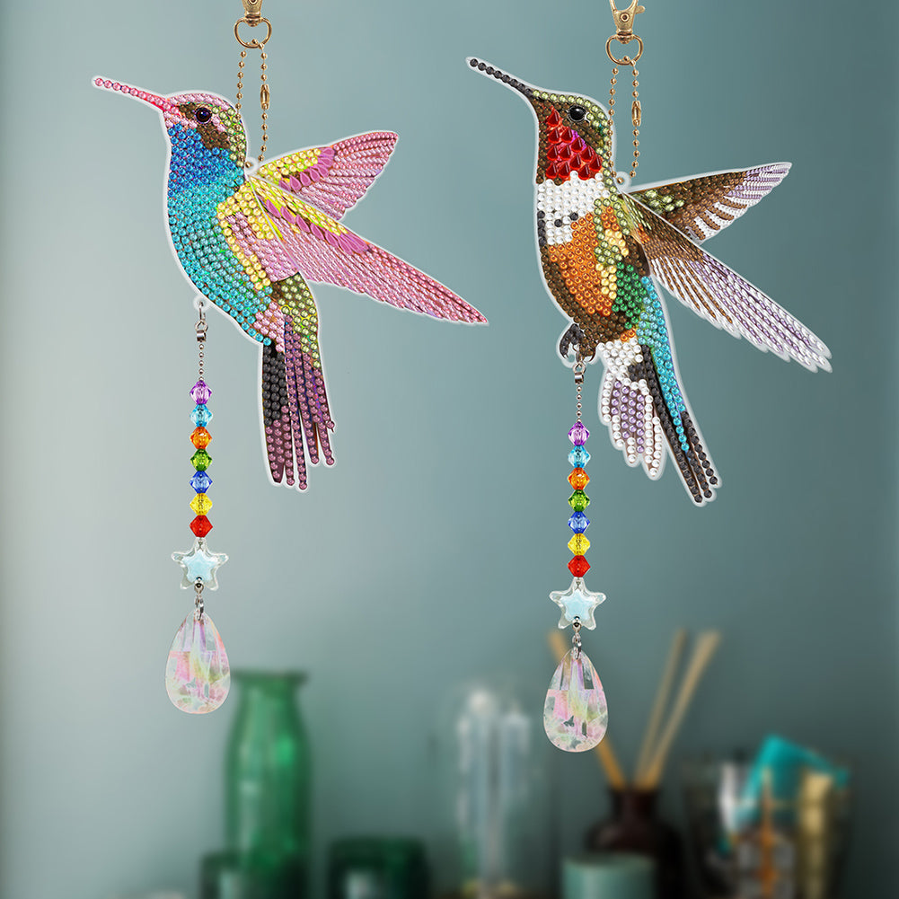 Suncatcher Hummingbird Diamond Painting Hanging Sign Double Sided (SMDZ301)