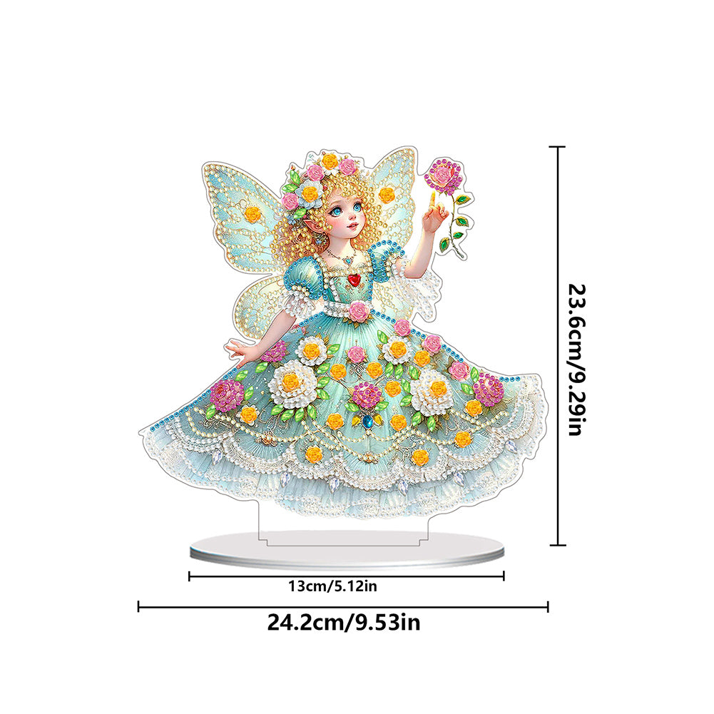 PVC Round Special Shaped Butterfly Fairy Diamond Painting Desktop Decorations
