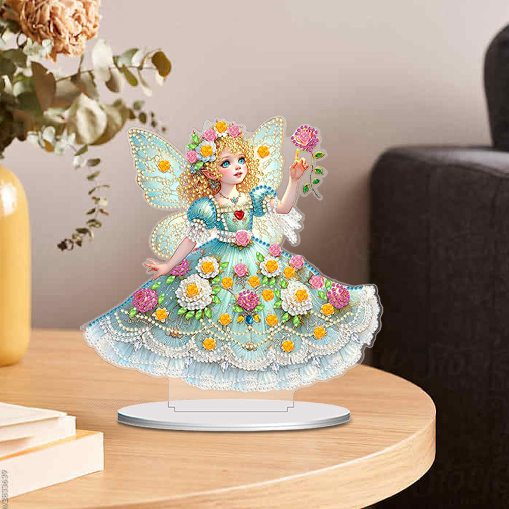 PVC Round Special Shaped Butterfly Fairy Diamond Painting Desktop Decorations