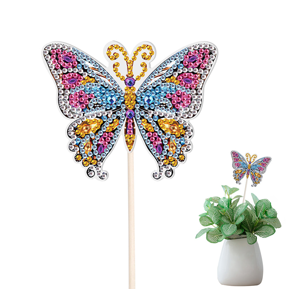 Special Shape Butterfly Garden Stake Diamond Art Craft Kits for Adults Beginners