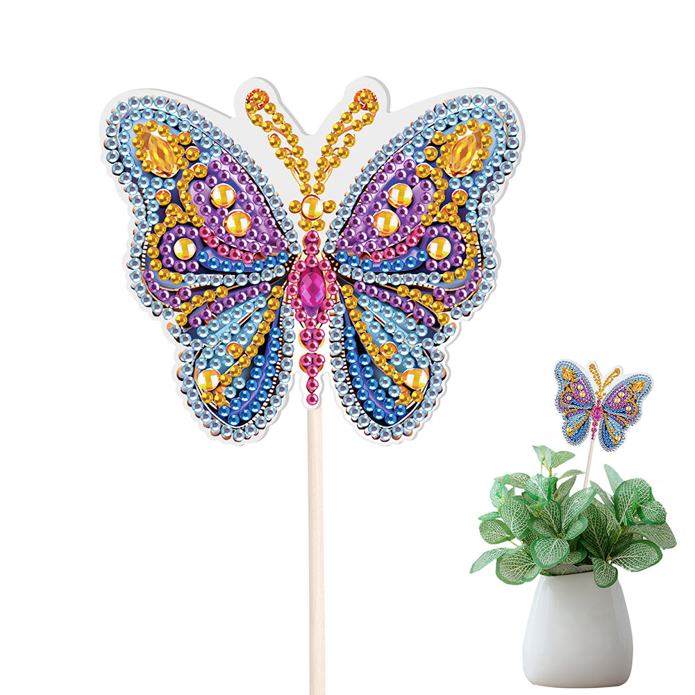 Special Shape Butterfly Garden Stake Diamond Art Craft Kits for Adults Beginners