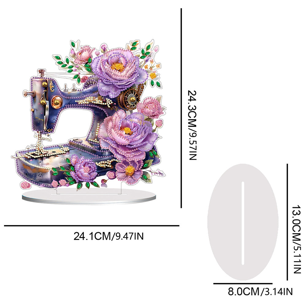 Double Sided Special Shaped Flower Sewing Machine Diamond Painting Desktop Decor