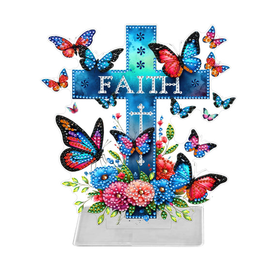 Acrylic Butterfly Cross Diamond Painting Desktop Decorations Home Office Decor