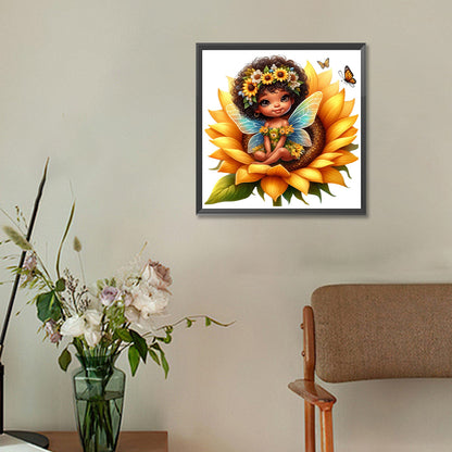 Sunflower Black Elf - Full Round Drill Diamond Painting 30*30CM
