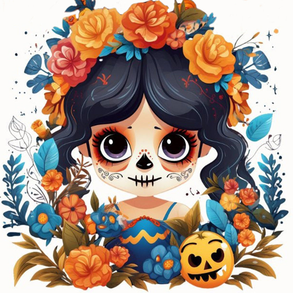 Skull Doll - Full Round Drill Diamond Painting 30*30CM