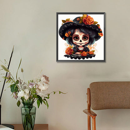 Skull Doll - Full Round Drill Diamond Painting 30*30CM