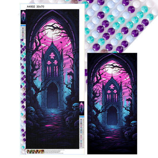 Halloween Castle - Full Round Drill Diamond Painting 30*70CM