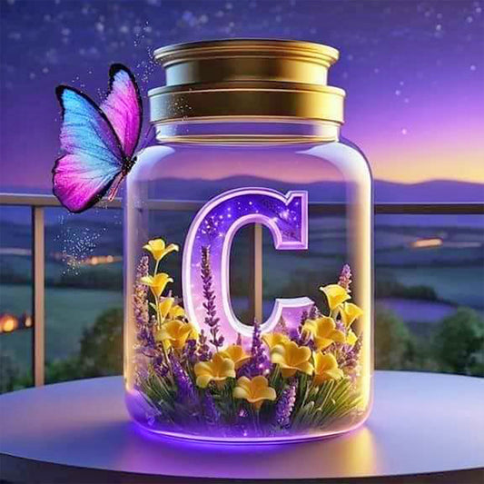 Letter-C In Cup - Full Round Drill Diamond Painting 40*40CM