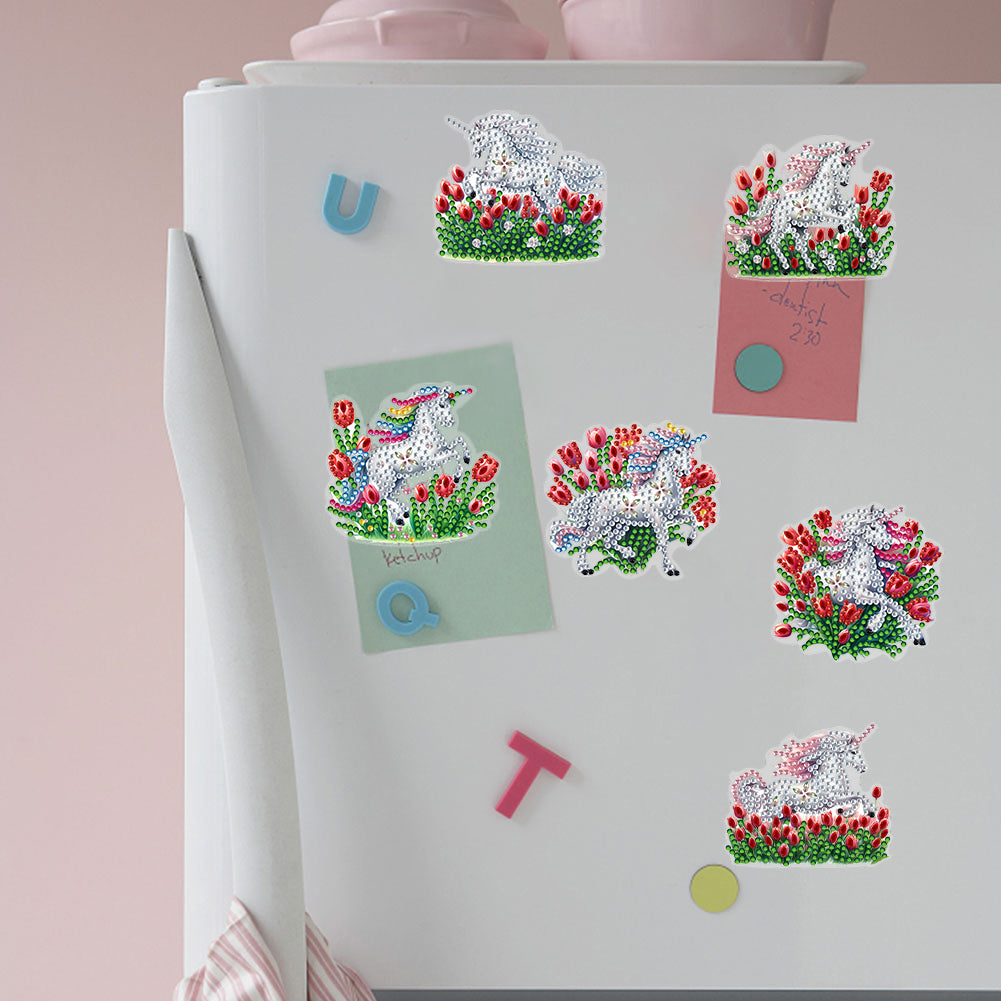Special Shape Tulip Horse Diamond Painting Cartoon Fridge Magnetic Stickers
