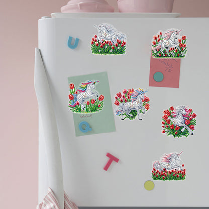 Special Shape Tulip Horse Diamond Painting Cartoon Fridge Magnetic Stickers