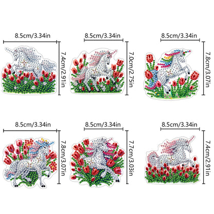 Special Shape Tulip Horse Diamond Painting Cartoon Fridge Magnetic Stickers