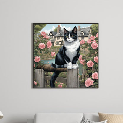 Country Cat - Full Round Drill Diamond Painting 30*30CM