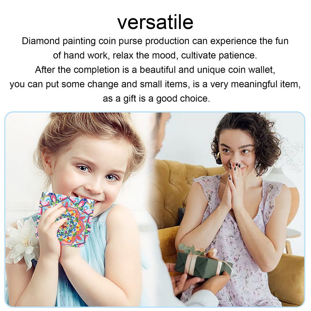 PU Partial Special Shaped Mandala 5D DIY Diamond Painting Wallet Gifts for Women