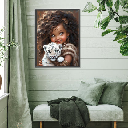 Leopard Girl - Full Square Drill Diamond Painting 30*40CM
