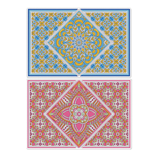 2Pcs Mandala Pattern Diamond Painting Placemat DIY Diamond Crafts Projects