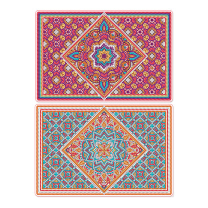 2Pcs Mandala Pattern Diamond Painting Placemat DIY Diamond Crafts Projects