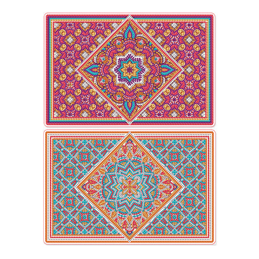 2Pcs Mandala Pattern Diamond Painting Placemat DIY Diamond Crafts Projects