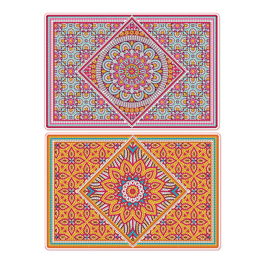 2Pcs Mandala Pattern Diamond Painting Placemat DIY Diamond Crafts Projects