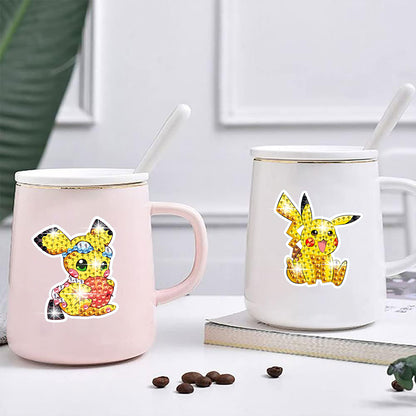 16Pcs Pikachu Diamond Painting Sticker Crystal Diamond Sticker for Boys Girls
