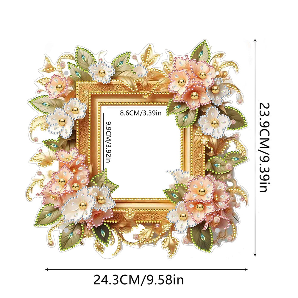 Special Shape Floral Diamond Painting Photo Frame Kits Bedroom Table Decor