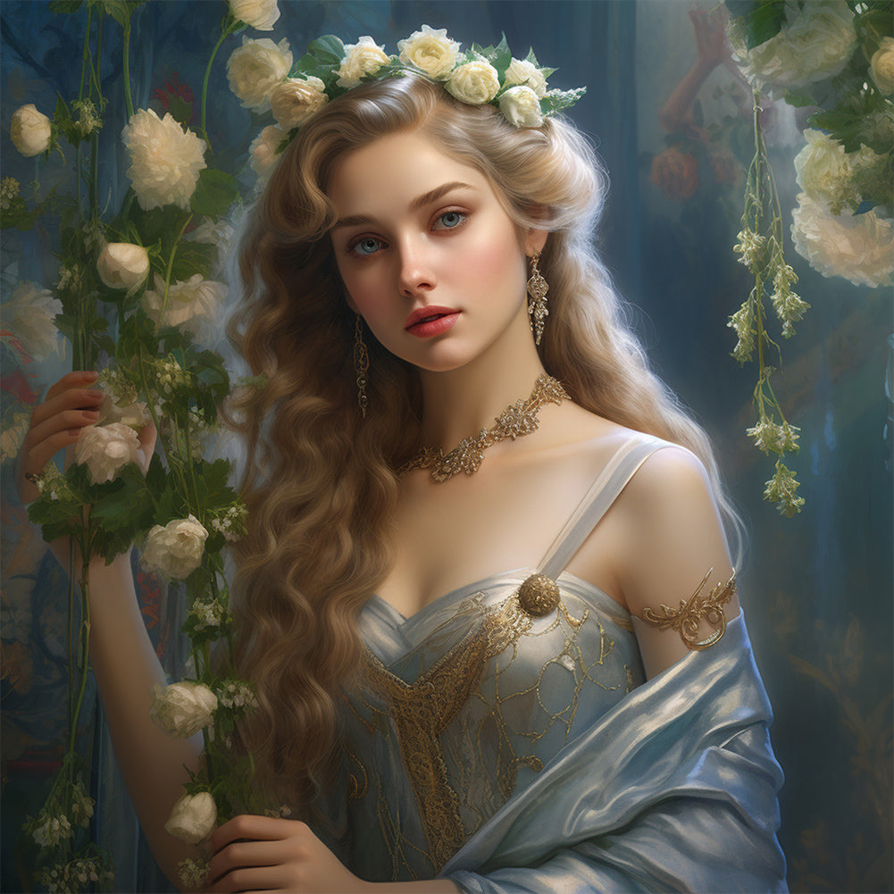 Flower Princess - Full AB Round Drill Diamond Painting 40*40CM