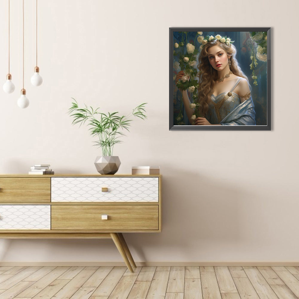 Flower Princess - Full AB Round Drill Diamond Painting 40*40CM