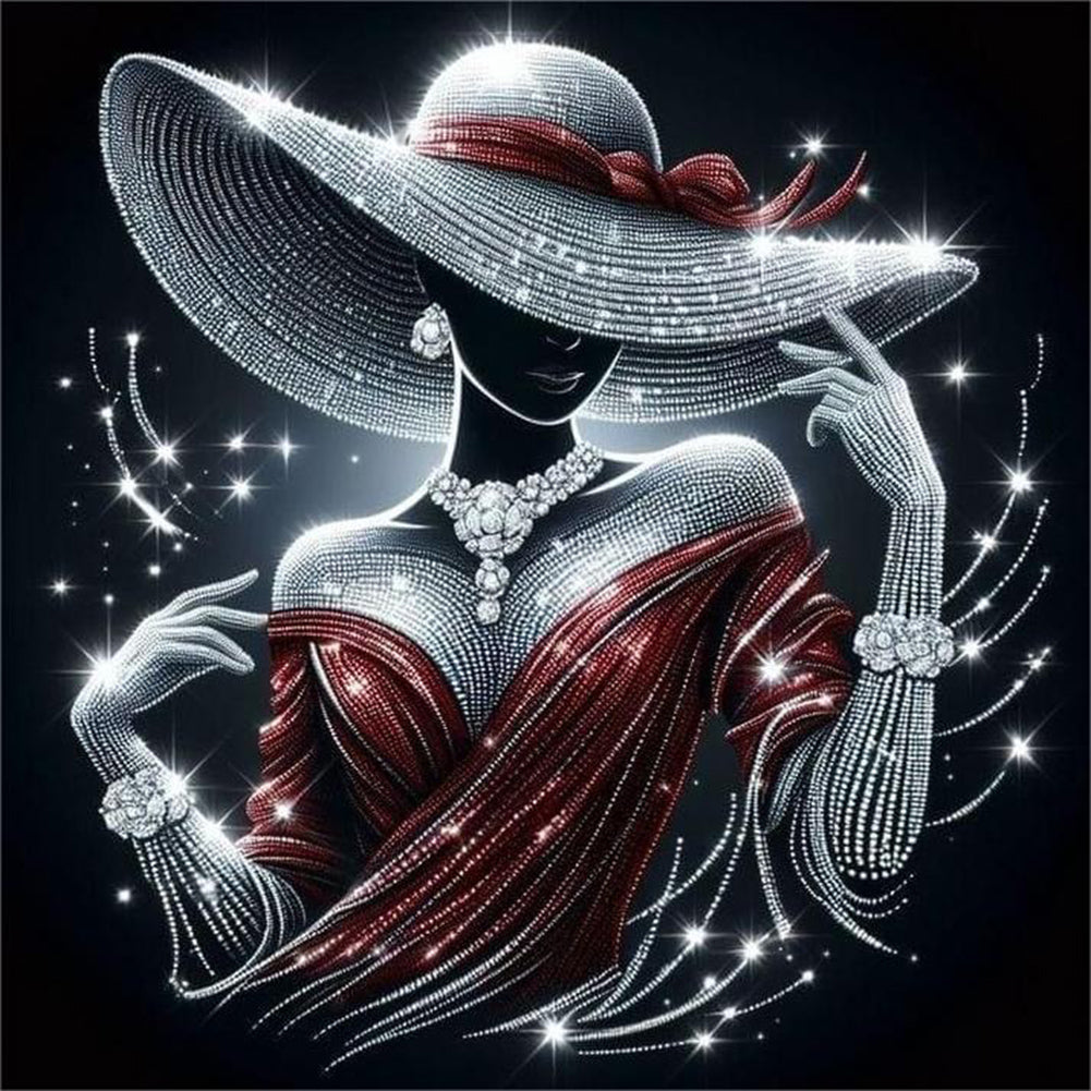 Elegant Lady - Full Round Drill Diamond Painting 40*40CM