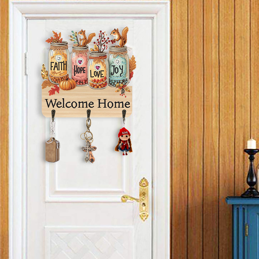 Vase DIY Diamond Painting Art Hooks Rhinestones Hook Rail for Home Office Decor