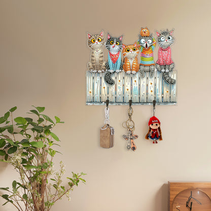Funny Kitten DIY Diamond Painting Art Hooks Wall Hooks for Home Office Decor