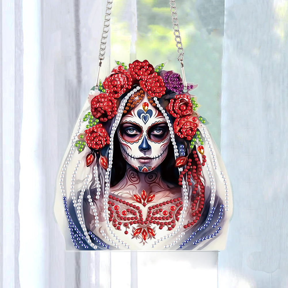 Halloween Skeleton Special Shape Diamond Painting Art Pendants for Wall Decor