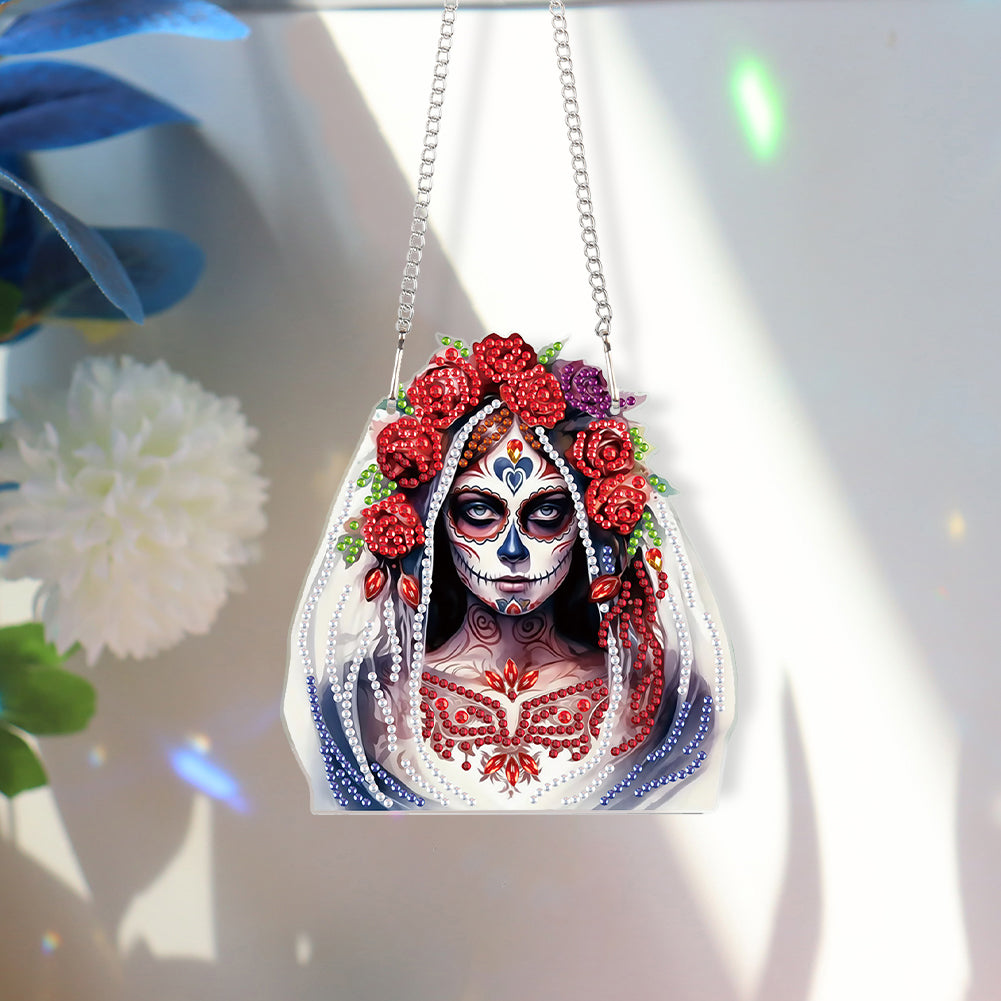 Halloween Skeleton Special Shape Diamond Painting Art Pendants for Wall Decor