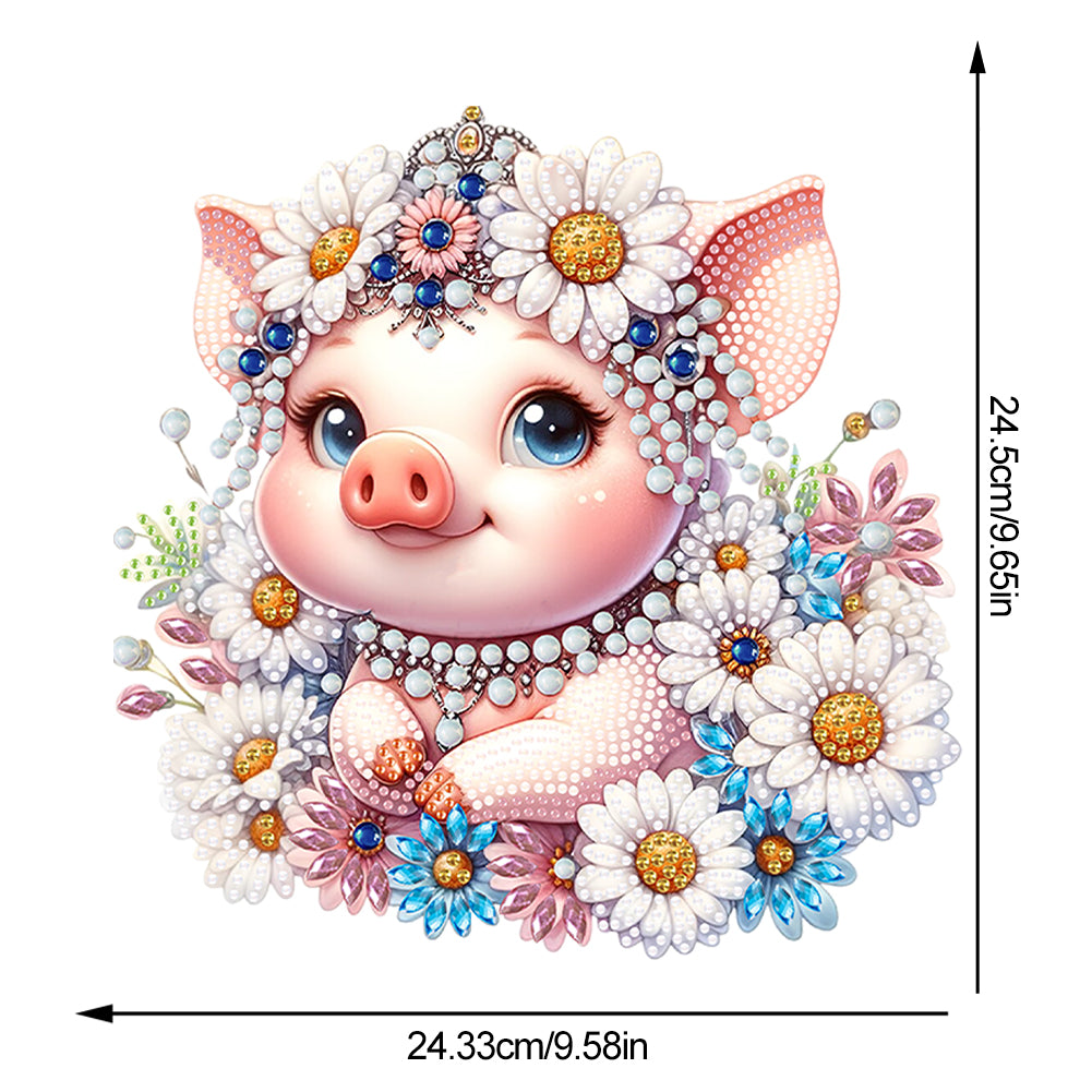 Acrylic Daisy Pig Diamond Painting Desktop Ornaments for Bedroom Table Decor
