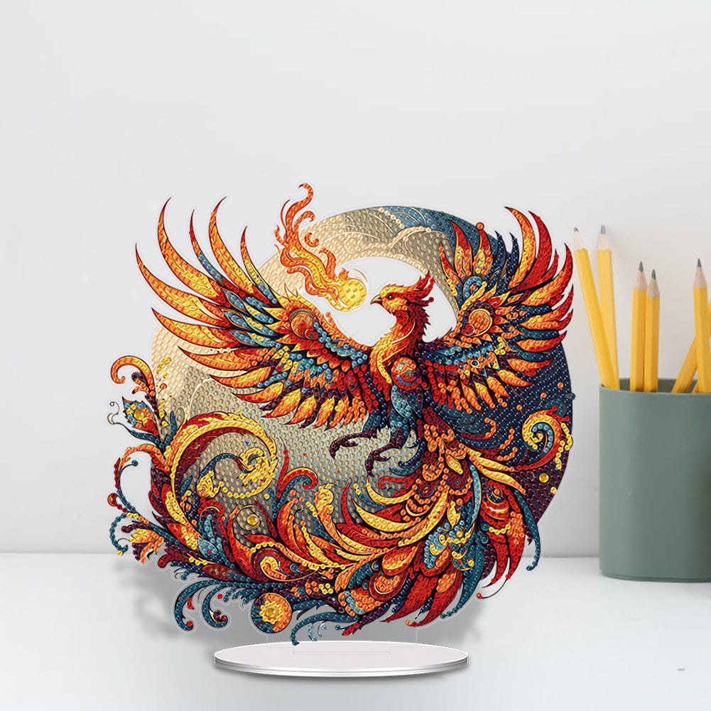 Acrylic Phoenix Diamond Painting Desktop Ornaments Bedroom Table Decor
