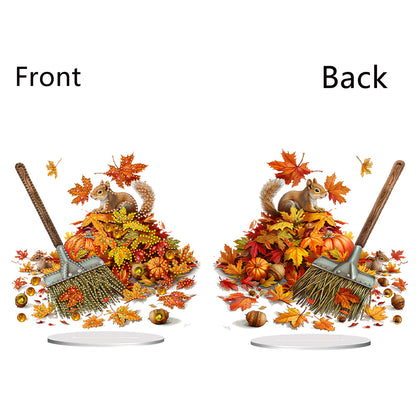 Special Shape Maple Leaf Squirrel Desktop Diamond Art Kits Bedroom Table Decor